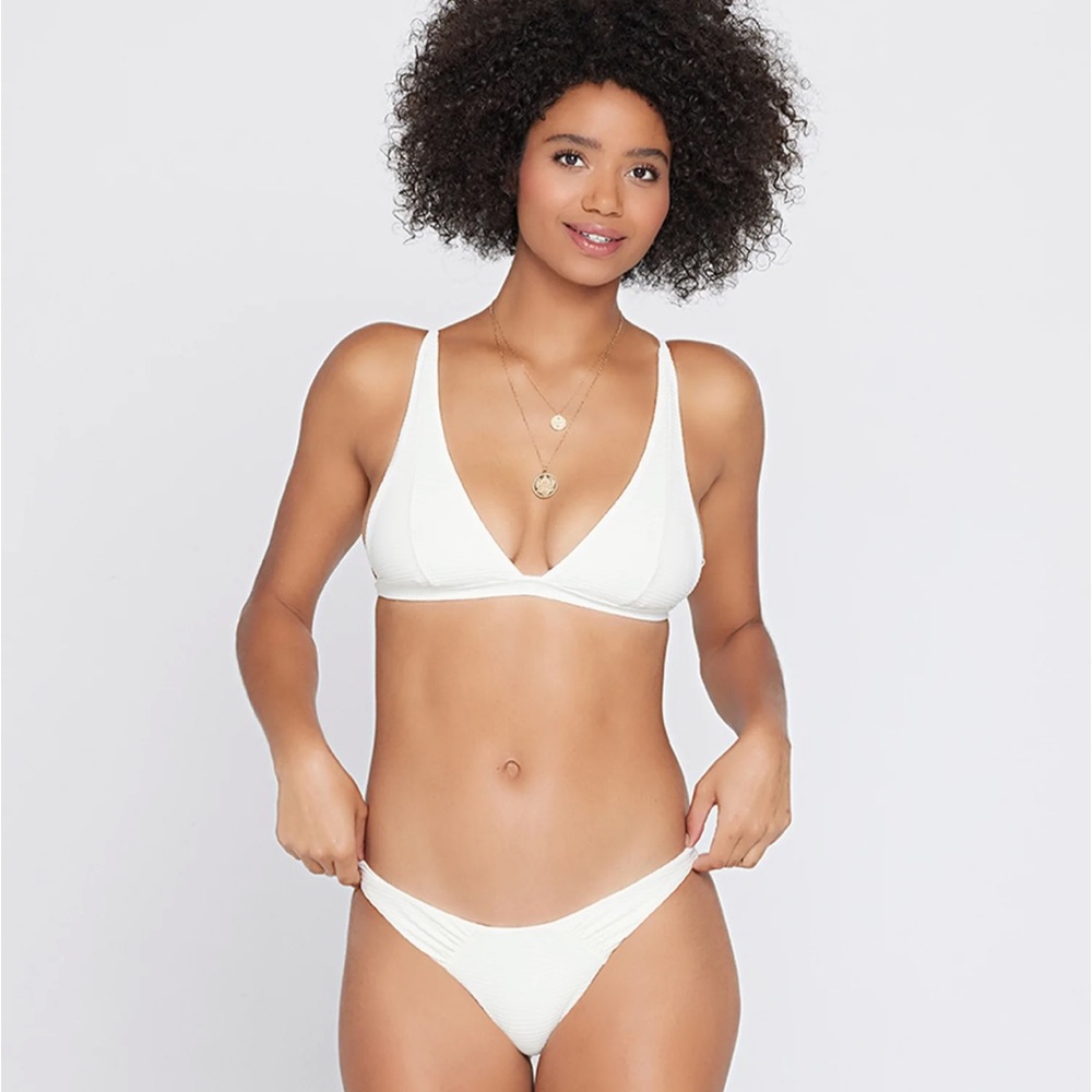 L Space Eco Chic Repreve® Nina Bikini Top + Sol Bottom Cream Small